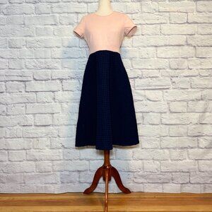 Asos Pink & Navy Blue Midi Dress